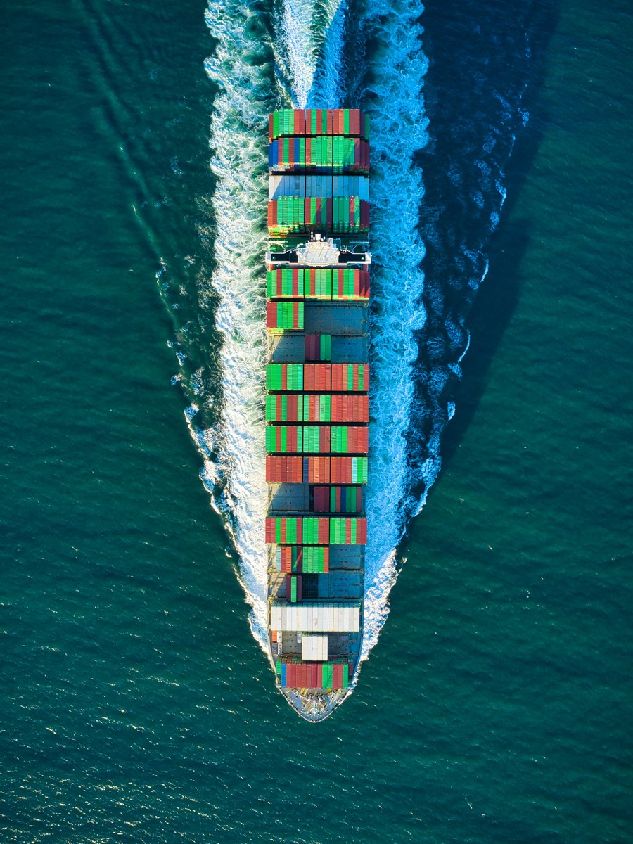 Container ship at sea